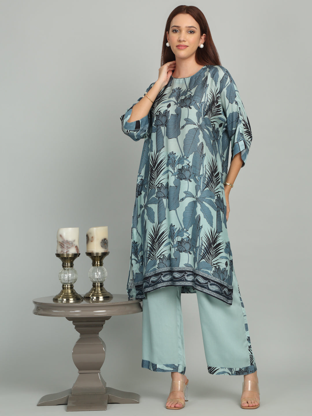 CANOPY - Blue-Grey Striped Printed set