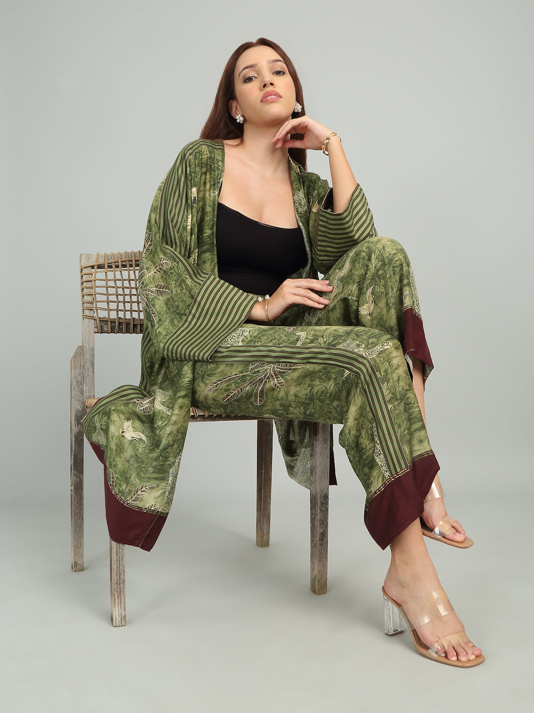 IVY - Green & Maroon Print Co-ord set