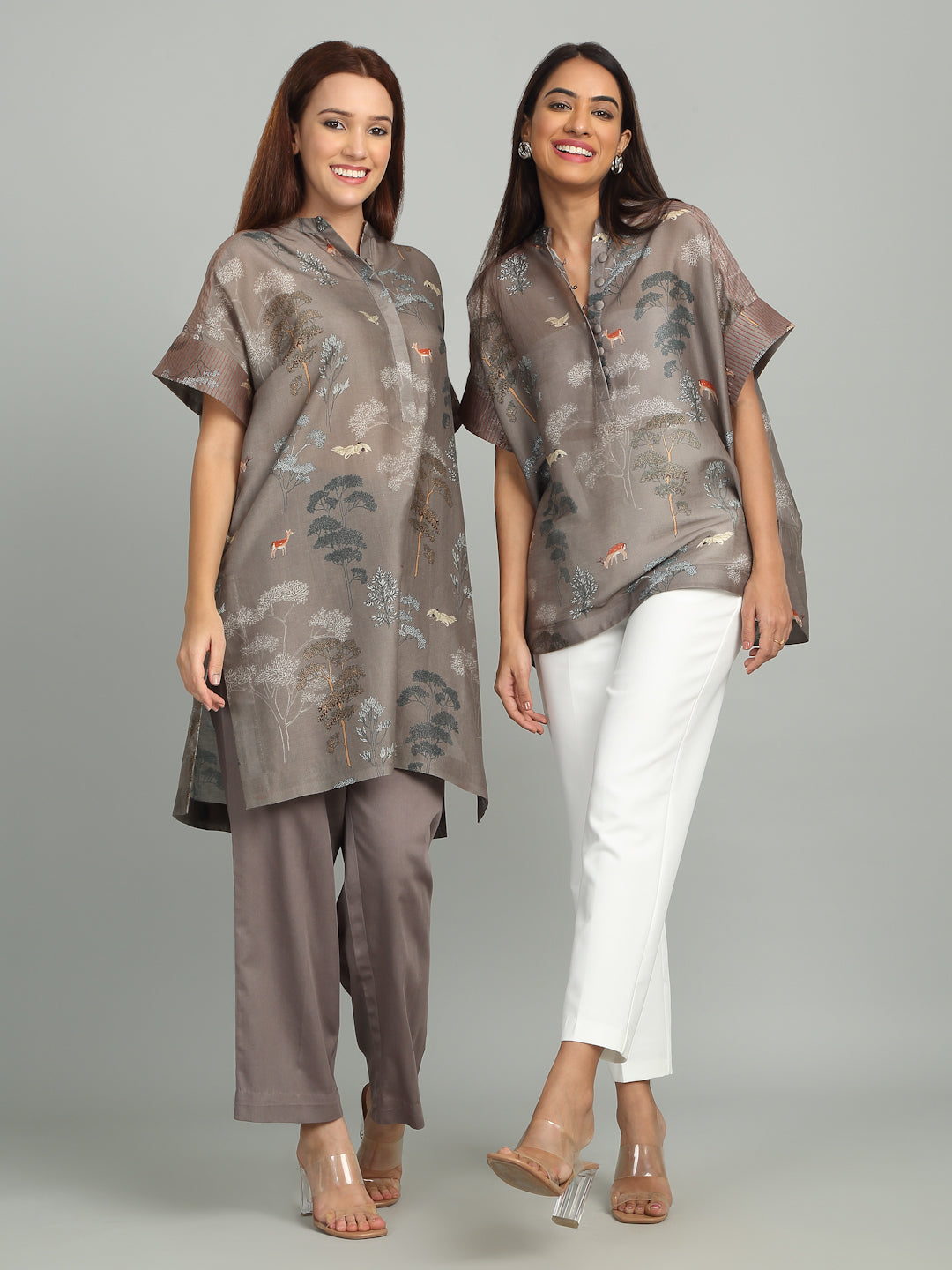 FERN - Grey Tree Print Tunic