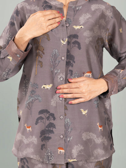 PINECONE II - Grey Printed Co-ord Set