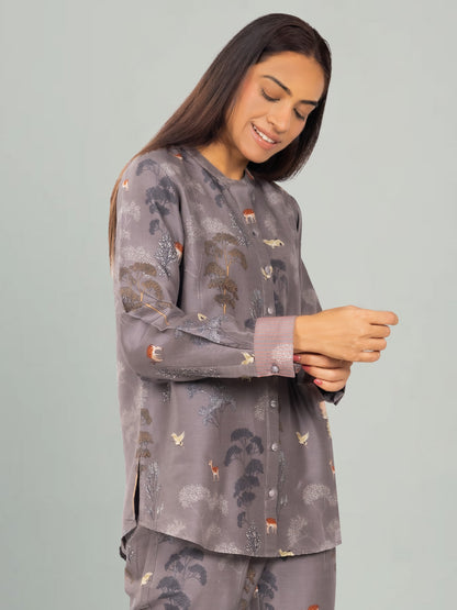 PINECONE II - Grey Printed Co-ord Set