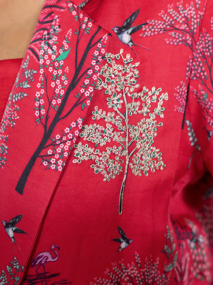Flame of Flora, Bombay Edit  - Print & Embroidered Jacket