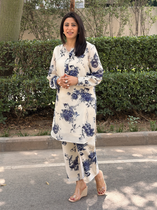 Indigo Bloom - Digital print Co-ord set