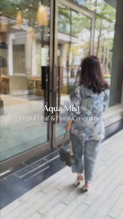 Aqua Mist – Digital Leaf & Floral Co-ord Set
